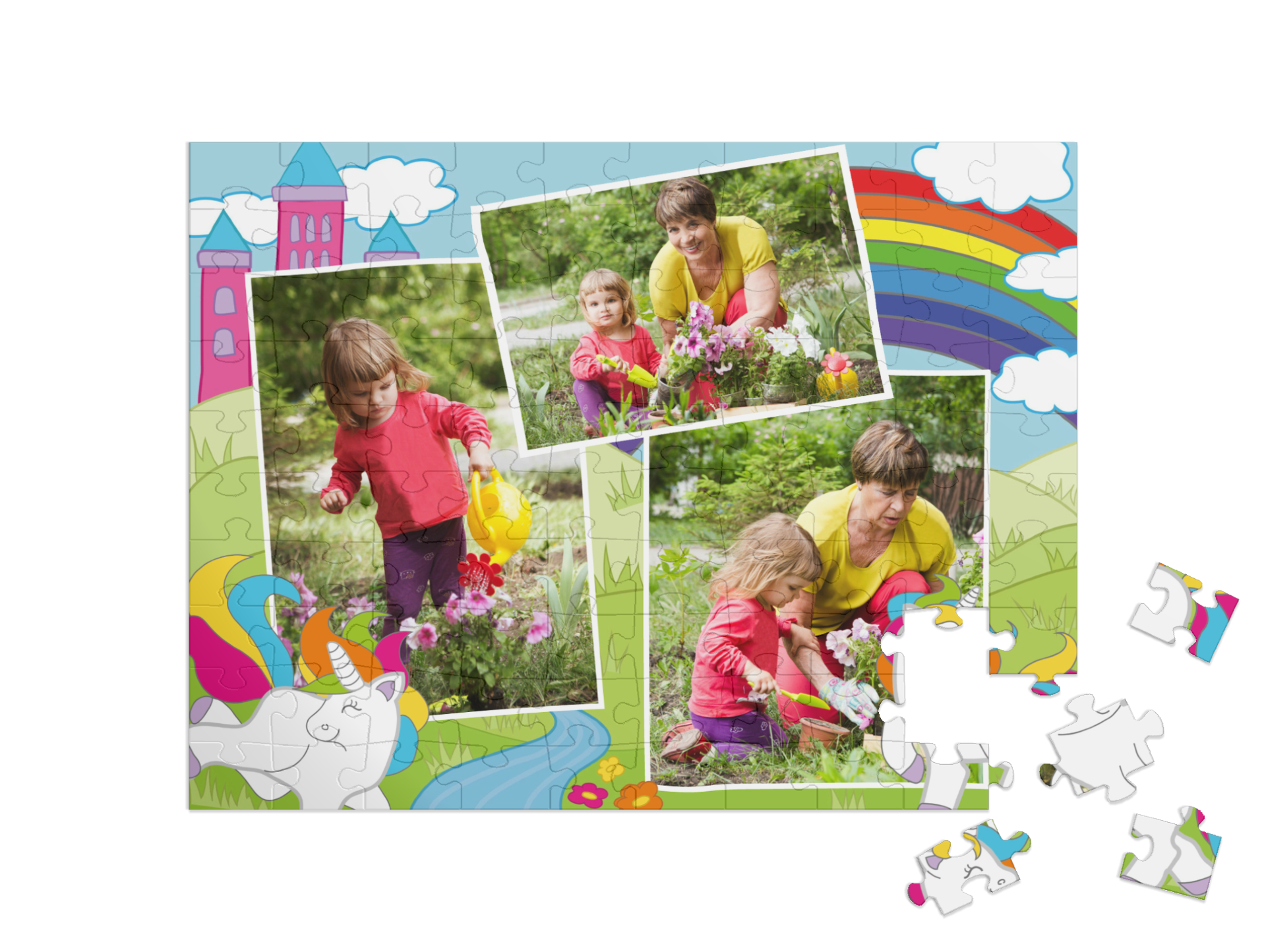 Rainbowland landscape collage